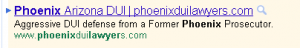 google ad for phoenix personal injury attorney
